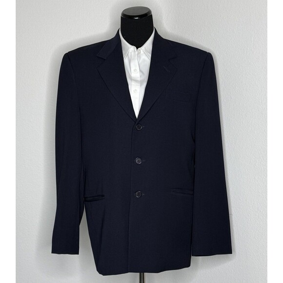 Daniel Hechter Sport Coat Mens 48R Navy Blue‎ Three Button Blazer Suit Jacket - Picture 1 of 9